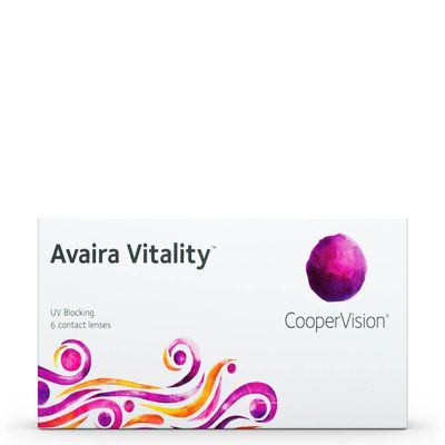 CooperVision Avaira Vitality spherical monthly soft contact lenses, 6 count / BC 8.4 mm / DIA 14.2 mm / +5.75 diopters