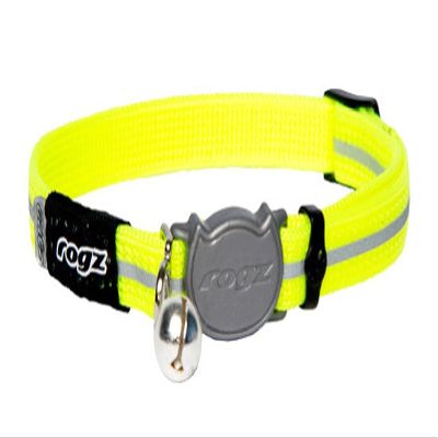 Rogz Collar for Tractive GPS CAT 4, Adjustable to Your Cat’s Weight, with Safety Release Buckle (Yellow)
