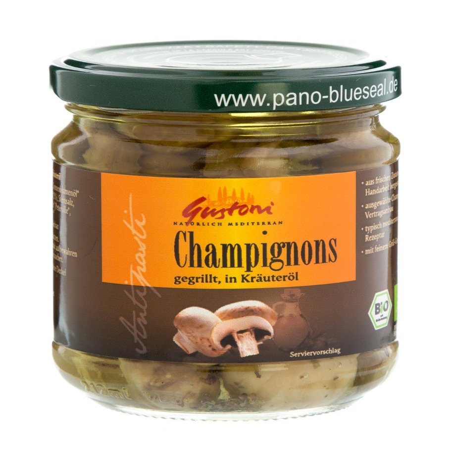 Gustoni Organic Grilled Mushrooms in Herb Oil, 190 g