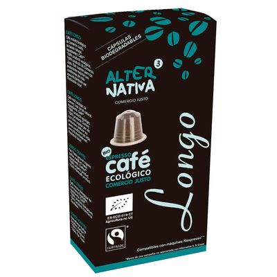 AlterNativa3 Lungo 10 Aluminum-Free, Compostable Organic Coffee Capsules, Nespresso Compatible