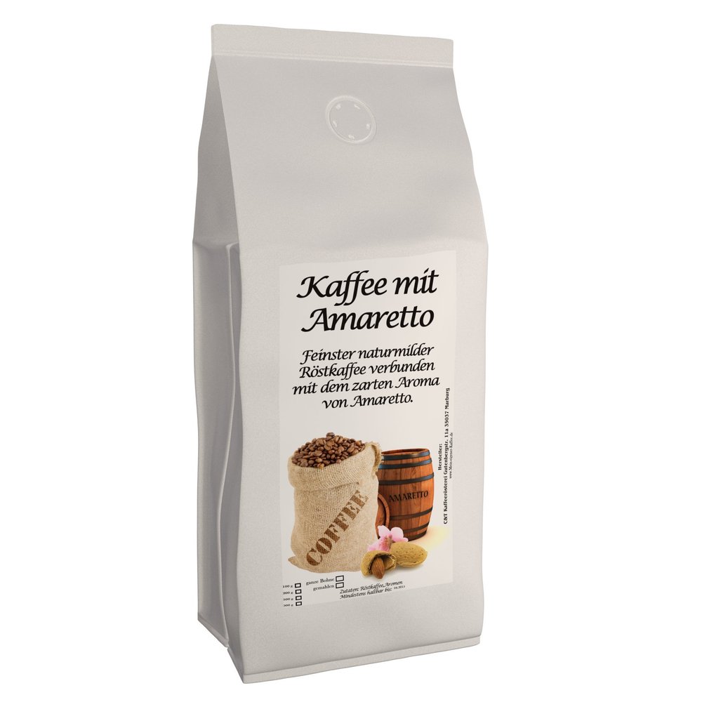 Whole Bean Flavored Coffee, Freshly Roasted by Us (Amaretto, 200 g)