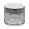 Clear Glass Jar 100 ml with Silver Lid view 1