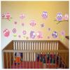 Samunshi 19-Piece Pink Owl Wall Sticker Set for Kids’ Rooms, 2 x 16 x 26 cm view 2