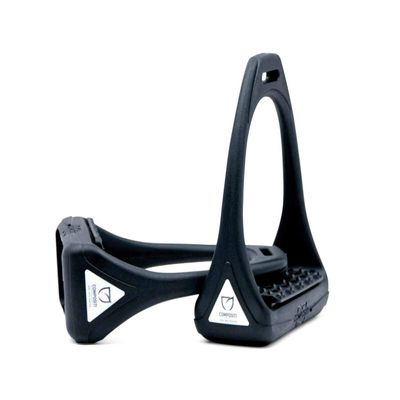 Flexible Plastic Stirrups with Wide Footbed, Black/Black | Compositi