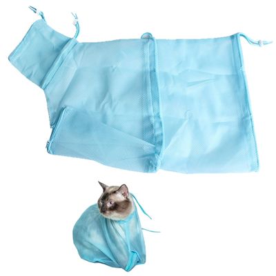 Carykon Adjustable Multi-Functional Polyester Cat Wash Bag, Blue
