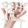 LOVENJOY Wooden Wedding Cake Topper, Bride and Groom Silhouette Under a Love Tree view 3