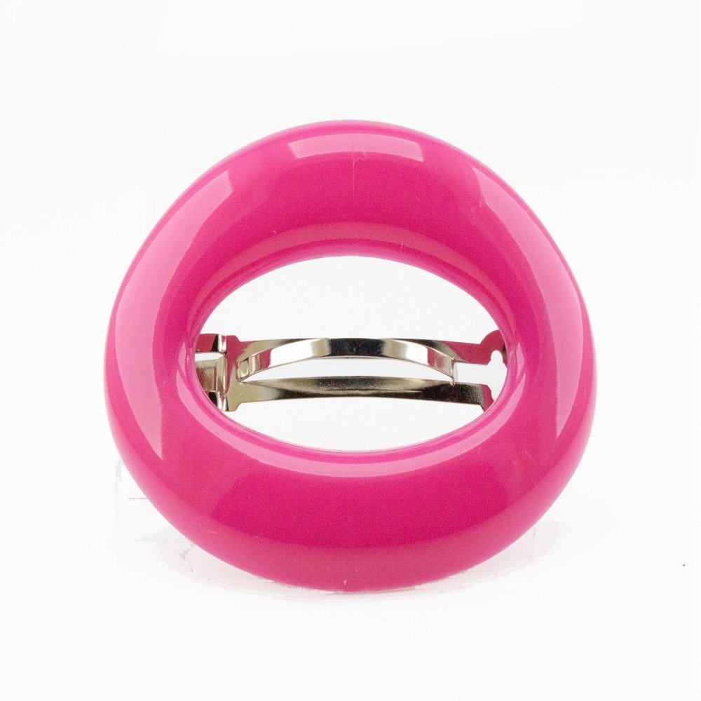 1-Pc. Open Oval Hair Clip, 9.5 x 6 cm, Pink - Made in Germany - WeLoveBeads