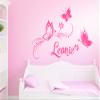Wandaro Custom Name Wall Decal with Flowers & Butterflies, Grass Green, 58 x 39 cm view 2