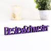 KLEINLAUT 3D “Best Sister” Wooden Lettering, 15 x 2.1 cm, Orange view 2