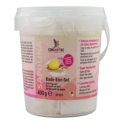 CREARTEC Foaming Bath Egg Kit, 400 g Bucket, Made in Germany