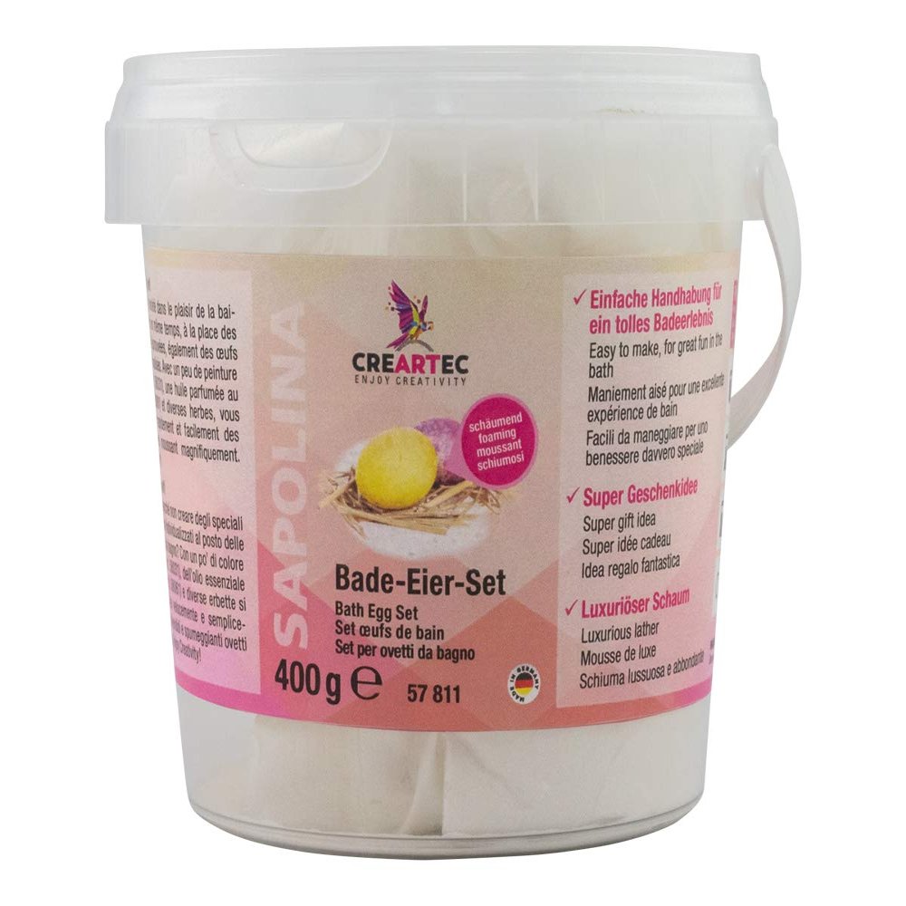 CREARTEC Foaming Bath Egg Kit, 400 g Bucket, Made in Germany