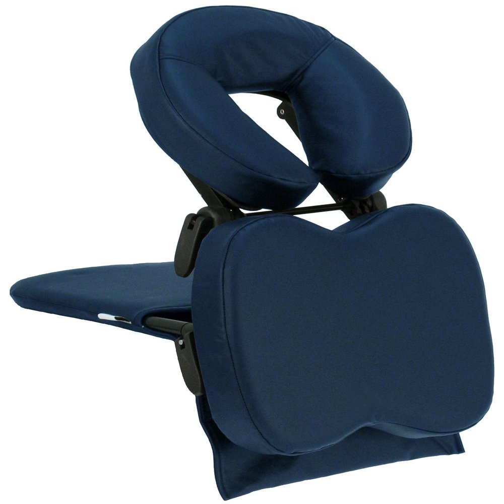 WellTouch TRAVEL MATE Tabletop Massage Attachment with Adjustable Headrest, Dark Blue