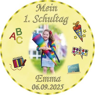 Edible Cake Topper for School Enrollment, Round, 20 cm, SE06