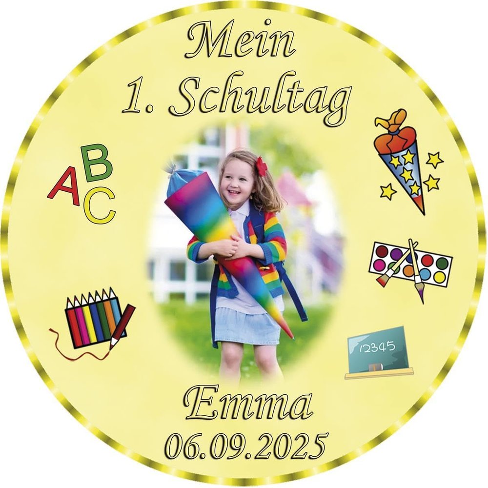 Edible Cake Topper for School Enrollment, Round, 20 cm, SE06
