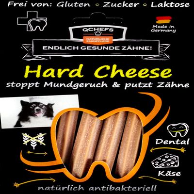 QCHEFS Hard Cheese: 4 Chew Bones for Small Dogs & Puppies