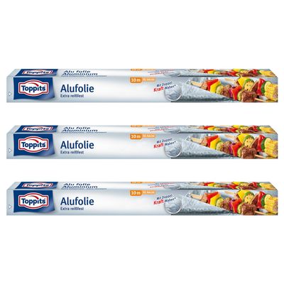 Toppits XL Aluminum Foil, Double-Strength Honeycomb (10 m x 44 cm), 3-Pack