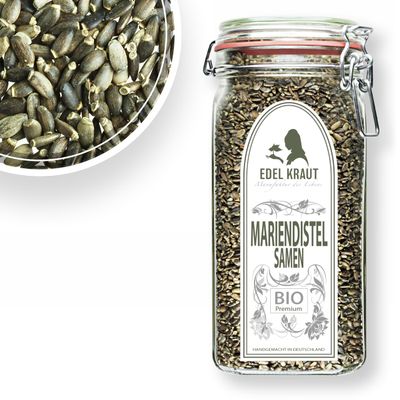 Organic Milk Thistle Seeds 750 g in Premium Wire-Bail Jar