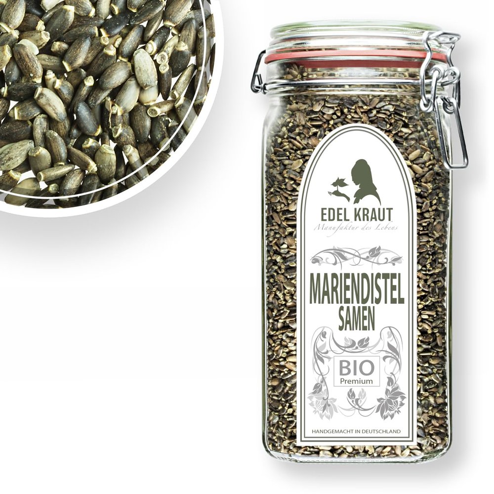 Organic Milk Thistle Seeds 750 g in Premium Wire-Bail Jar