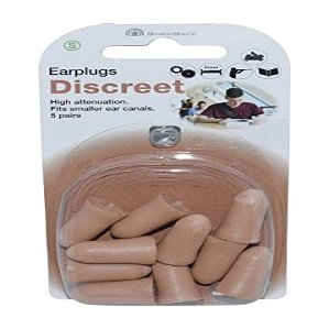 SwedSafe Discreet 33 dB Earplugs, Small, 5 Pairs