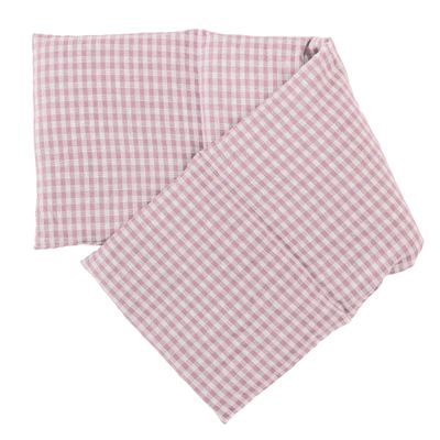 4-Chamber Grape Seed Pillow 20 x 60 cm, Organic Pink-White Fabric