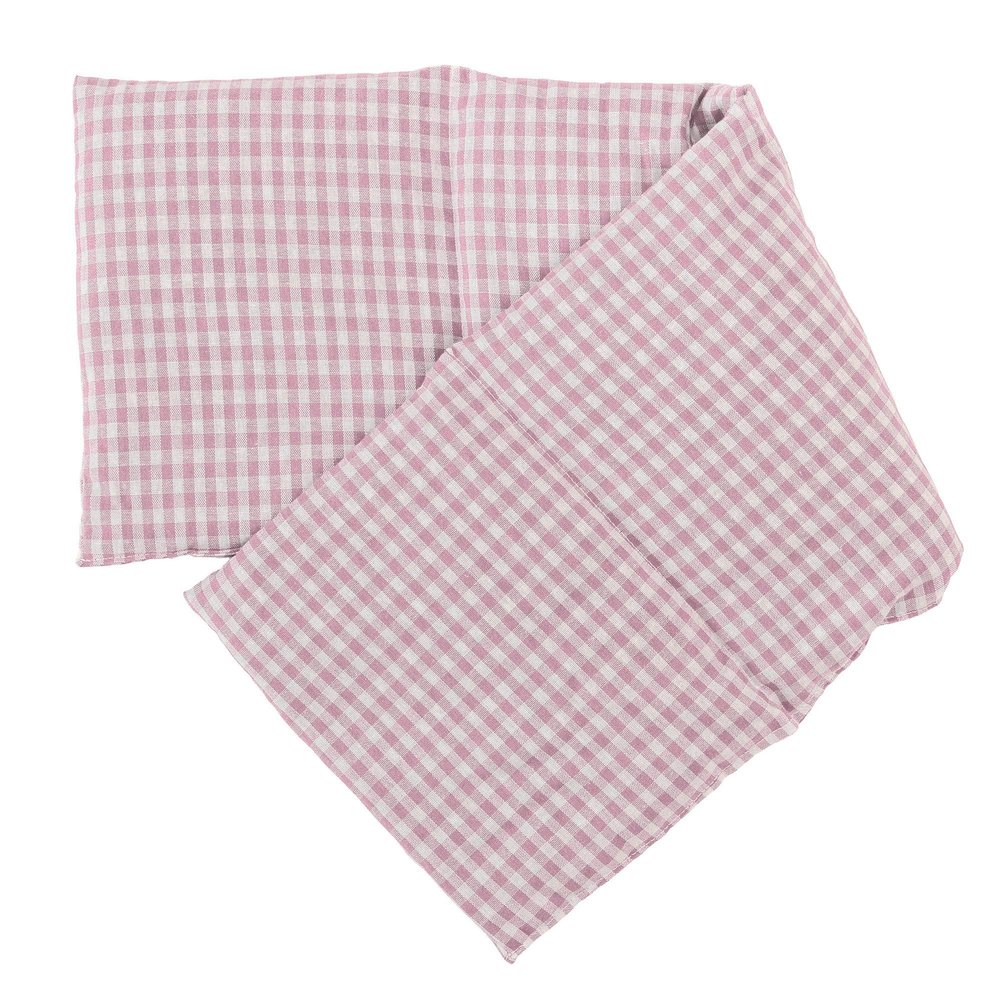 4-Chamber Grape Seed Pillow 20 x 60 cm, Organic Pink-White Fabric