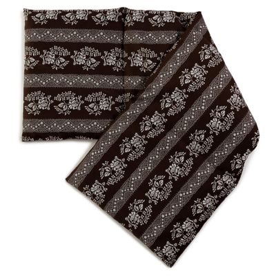 Organic Spelt Pillow 20 x 60 cm, 4-Chamber, Flower-Brown