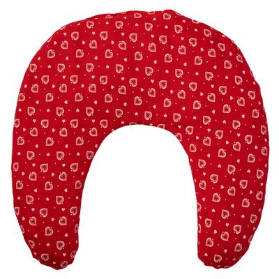 Rapeseed Neck Pillow, Hearts Red, 30 x 33 cm