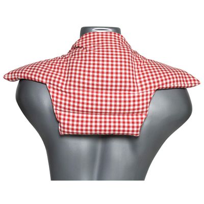 Comfort Neck Pillow, Red-White, 5-Chamber Rapeseed Seed Heat & Cold Pack