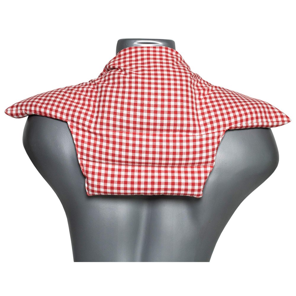 Comfort Neck Pillow, Red-White, 5-Chamber Rapeseed Seed Heat & Cold Pack