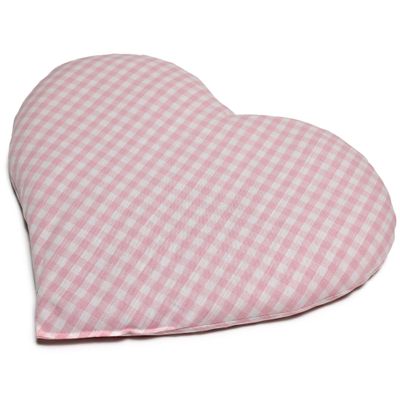 GIRAFFENLAND Cherry Pit Cushion, Heart, 30 x 25 cm, Organic Cotton, Pink/White