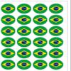 24 Pre-Cut Brazilian Flag Edible Wafer Paper Cake Decorations view 2