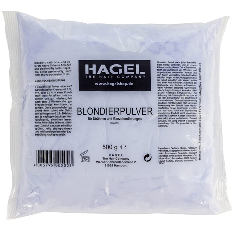 HAGEL Bleaching Powder 500 g - Strong Lightener - Black - Peroxide-Free - For Dark Brown and Black Hair