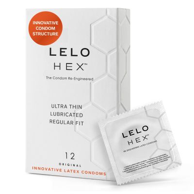 LELO HEX Original Ultra-Thin Condoms with Greater Strength, 54 mm Diameter (12-Pack)