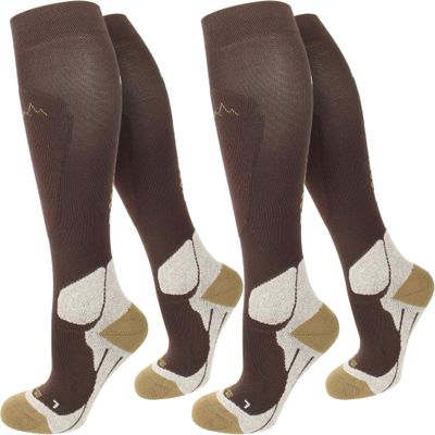 normani 2-Pair Compression Socks, Black, Hand-Linked Toe, Size 35/38