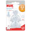 NUK Bottle Nipples, 0–6 Months, Thick Liquids, 2-Pack view 1