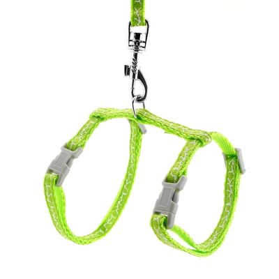 SMALLLEE_LUCKY_STORE Adjustable Dog Harness with Leash, Giraffe, Small, Green