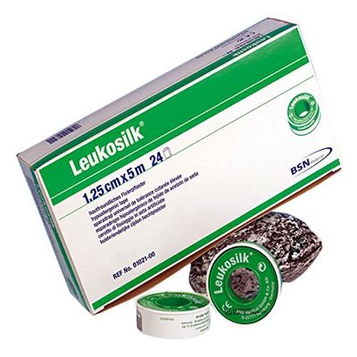 Leukosilk 1034 Adhesive Tape Without Protective Ring, 5 cm x 5 m (Pack of 6)