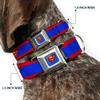 Buckle-Down 22.9–38.1 cm Superman Shield/Stripes Red/Blue Dog Collar view 2