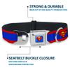 Buckle-Down 22.9–38.1 cm Superman Shield/Stripes Red/Blue Dog Collar view 4