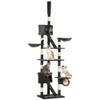 PawHut Floor-to-Ceiling Cat Tree, 240–260 cm, Dark Gray view 1