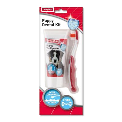 beaphar Puppy Dental Kit Toothpaste & Brush, 50 g