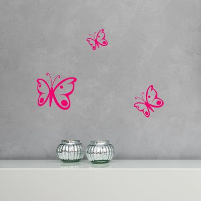 WANDKINGS Butterfly Wall Decals – Set of 3 – Design 3 / Color GOLB