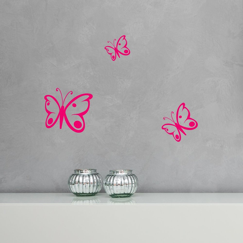 WANDKINGS Butterfly Wall Decals – Set of 3 – Design 3 / Color GOLB