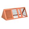 PawHut Triangular Small Animal Hutch with Outdoor Run, Orange, 118 x 50 x 45 cm view 1