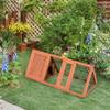 PawHut Triangular Small Animal Hutch with Outdoor Run, Orange, 118 x 50 x 45 cm view 2