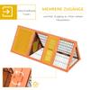 PawHut Triangular Small Animal Hutch with Outdoor Run, Orange, 118 x 50 x 45 cm view 4