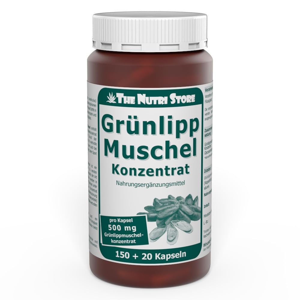 Green-Lipped Mussel 500 mg Concentrate Capsules, 150+20 Count