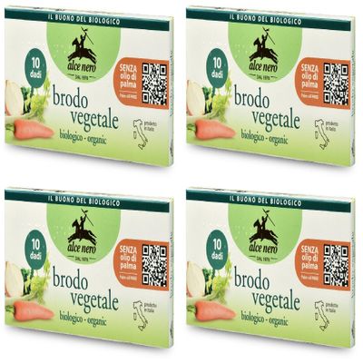 Alce Nero Organic Vegetable Bouillon Cubes “Brodo Vegetale,” 10 g, 4 pieces