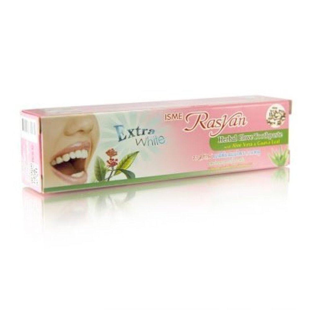 ISME Rasyan Extra White Herbal Clove Toothpaste with Aloe Vera & Guava Leaf, 100 g