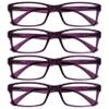 OPULIZE PEP Reading Glasses for Women and Men, 4-Pack, Transparent Purple, +3.50 view 1
